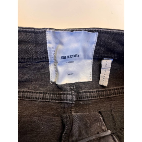 One Teaspoon FOX BLACK 2020 MINI HIGH WAIST DENIM SKIRT NWOT - Picture 5 of 9